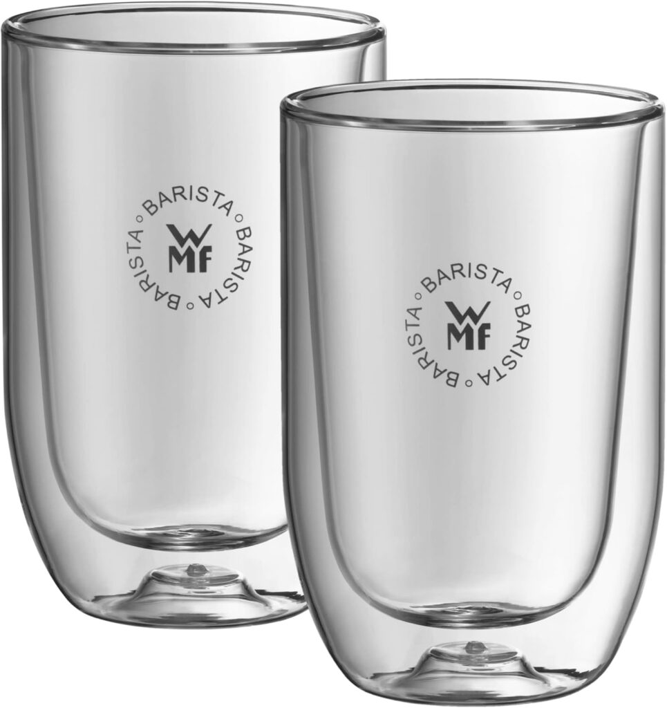 WMF Doppelwand Latte-Macchiato Gläser – edles Barista-Design, hitzebeständig und spülmaschinengeeignet.