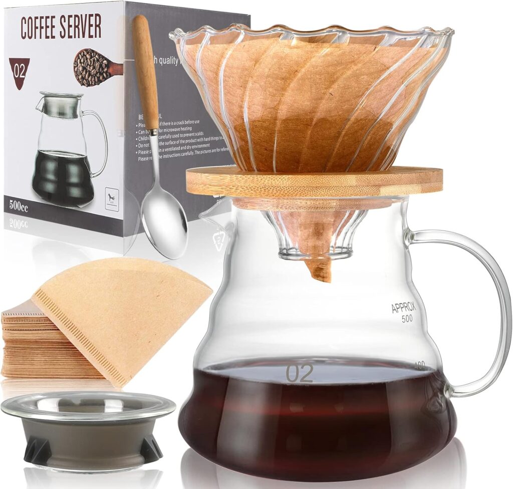 Glas-Pour-Over-Starterset mit Karaffe und Filterhalter