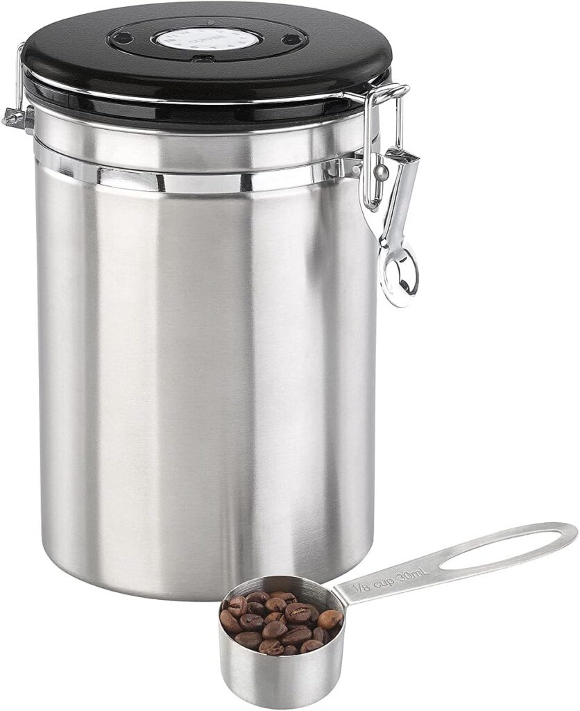 Rosenstein & Söhne Kaffeedose – Aromaventil-Dose aus Edelstahl für frischen Kaffee.