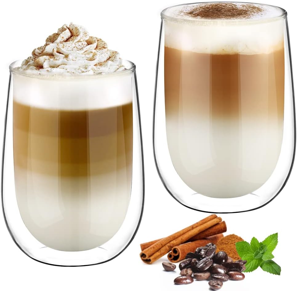 GLASTAL Doppelwandige Thermogläser – modernes, isoliertes Kaffeeglas für Heißgetränke.