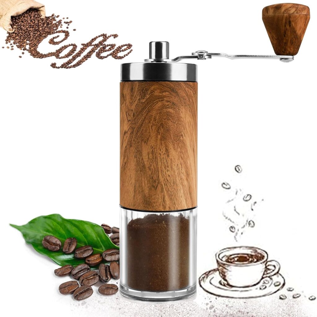Altamejor kompakte Handkaffeemühle mit einstellbarem Mahlgrad