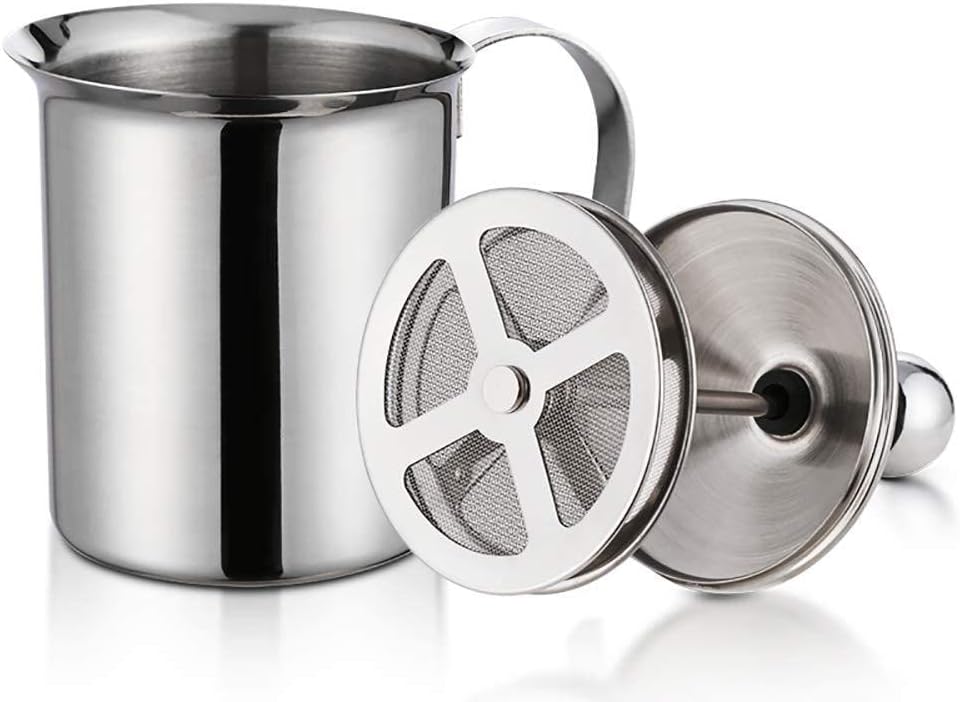 Manueller Edelstahl-Milchaufschäumer mit Pressmechanismus