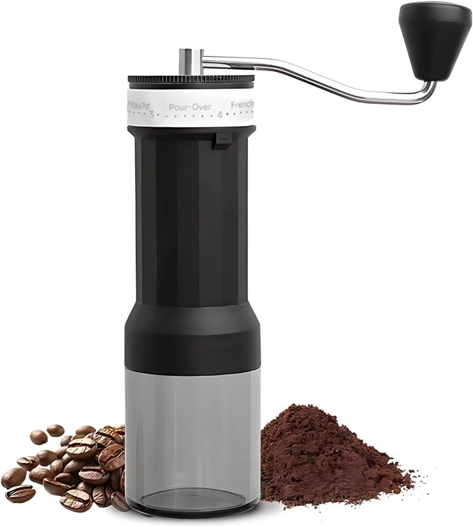 Tragbare manuelle Kaffeemühle mit 40 Mahlgradeinstellungen